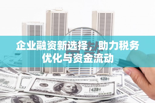 湾仔区企业融资新选择，助力税务优化与资金流动