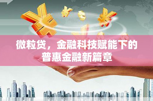 湾仔区微粒贷，金融科技赋能下的普惠金融新篇章