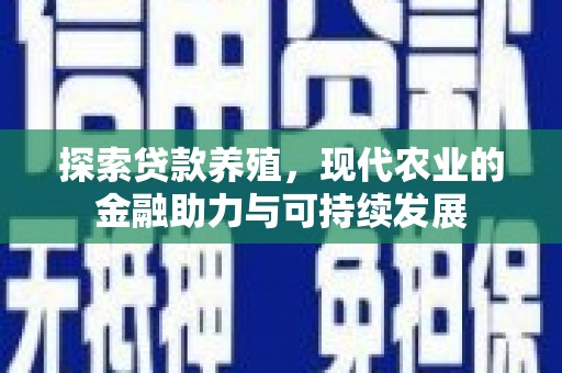 湾仔区探索贷款养殖，现代农业的金融助力与可持续发展