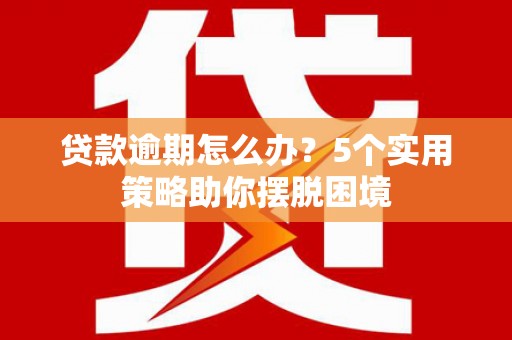 湾仔区贷款逾期怎么办？5个实用策略助你摆脱困境