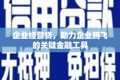 湾仔区企业经营贷，助力企业腾飞的关键金融工具