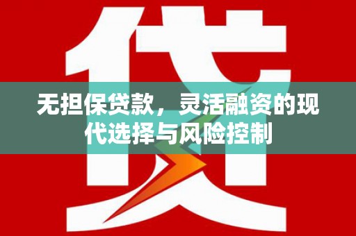 湾仔区无担保贷款，灵活融资的现代选择与风险控制