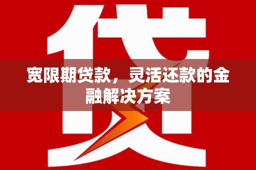 湾仔区宽限期贷款，灵活还款的金融解决方案