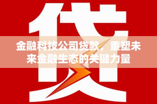 湾仔区金融科技公司贷款，重塑未来金融生态的关键力量