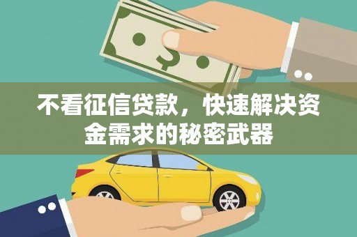湾仔区不看征信贷款，快速解决资金需求的秘密武器