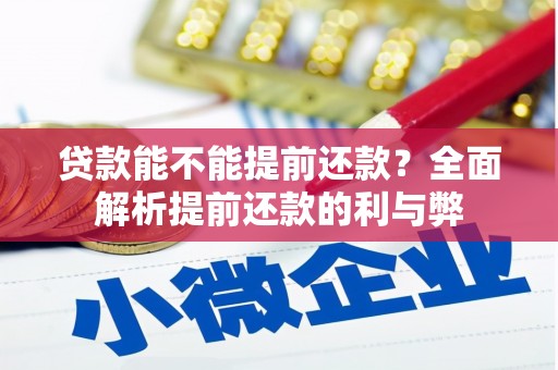 湾仔区贷款能不能提前还款？全面解析提前还款的利与弊
